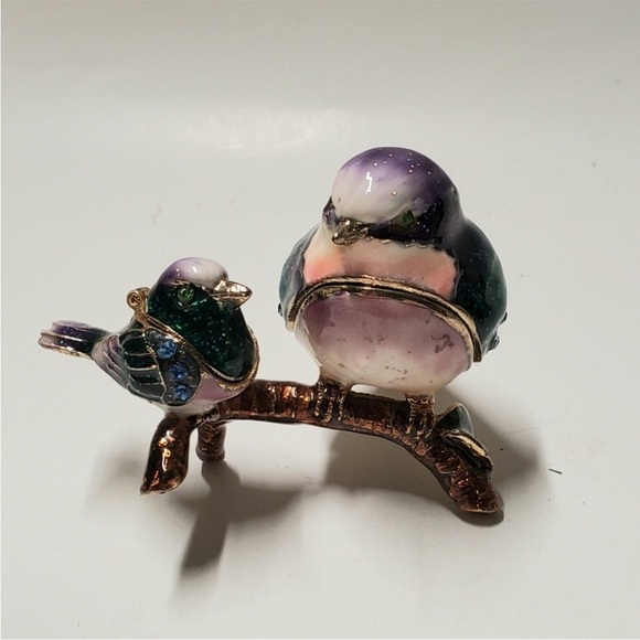 Jay Strongwater Purple and Green Bird Figurine - Picture 2 of 6